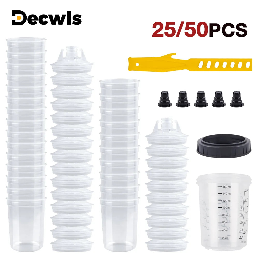 160ml Disposable Paint Mixing Cup System for Spray Guns - 1