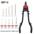 Manual Blind Rivet Gun with Interchangeable Heads