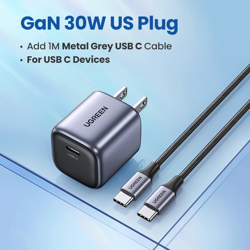 30W GaN USB-C Fast Charger with 100W Charging Cable - 21