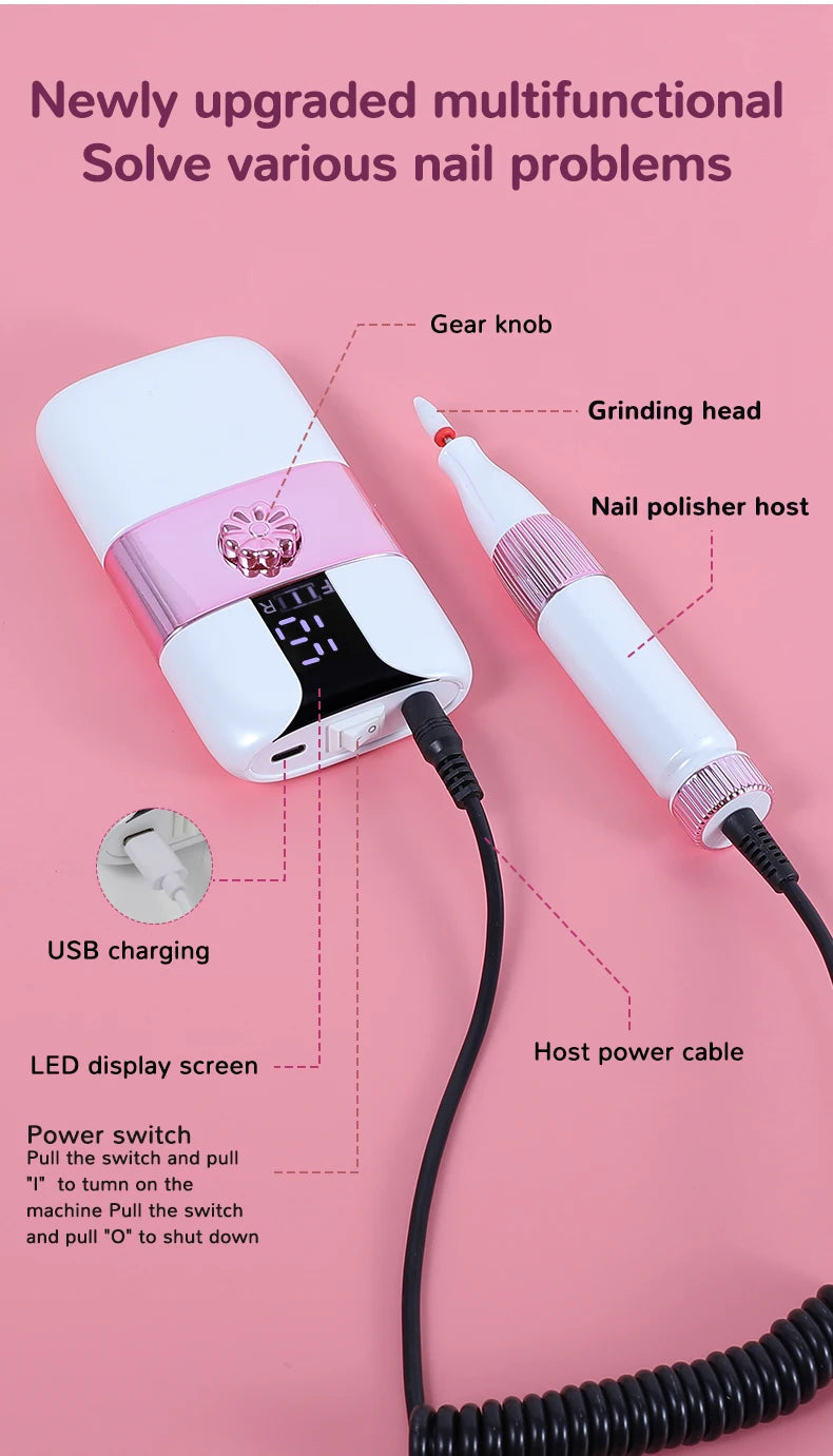 Rechargeable Electric Nail Drill for Manicure and Pedicure - 15