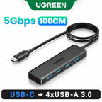 4-Port USB 3.0 Data Hub Splitter for Laptops and Desktop PCs