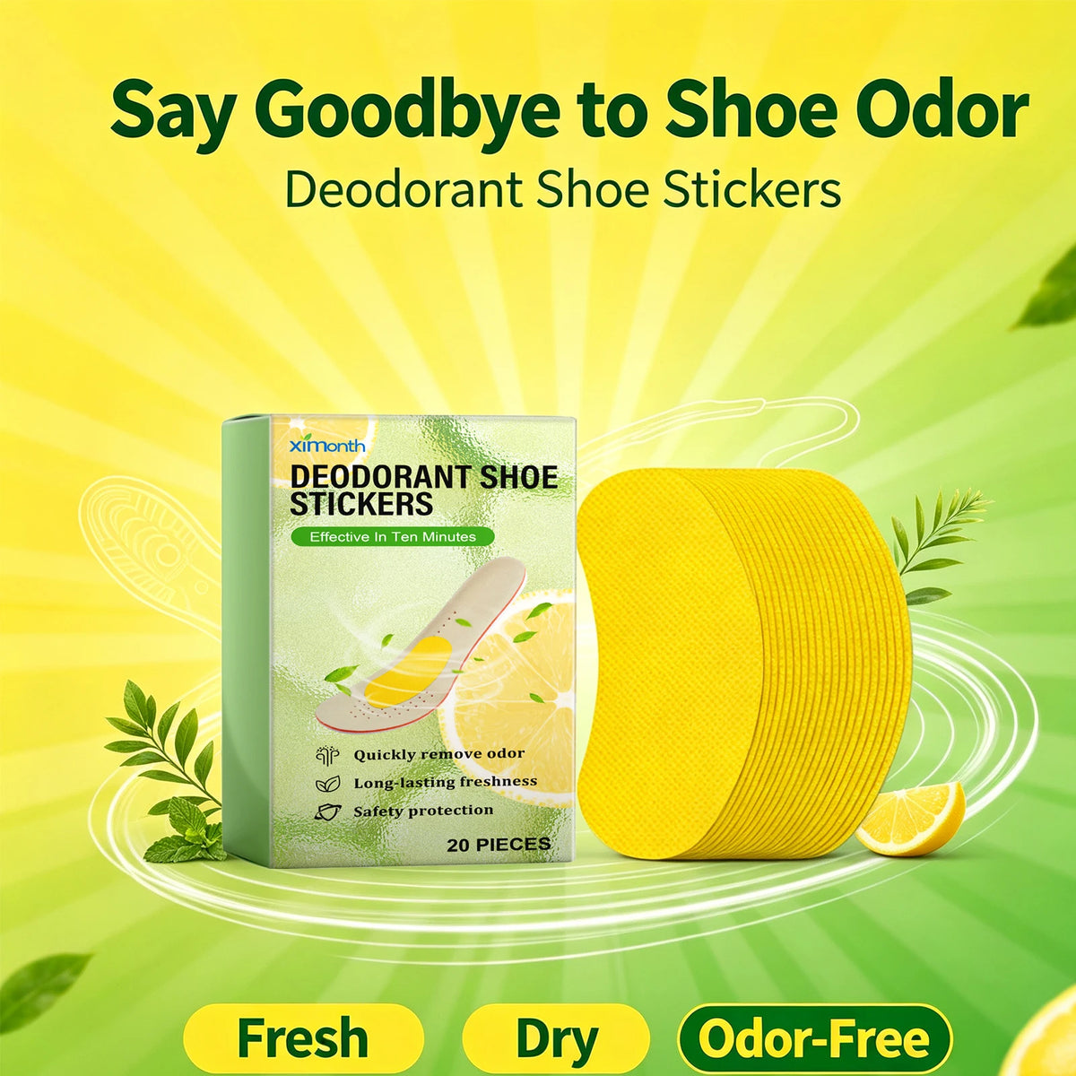 Deodorant Shoe Odor Removal Patches