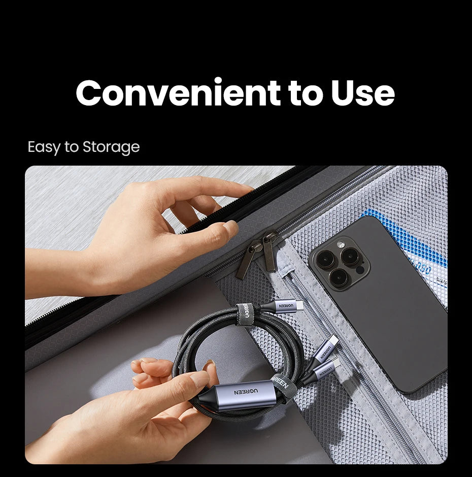 100W 2-in-1 USB-C Fast Charging Cable