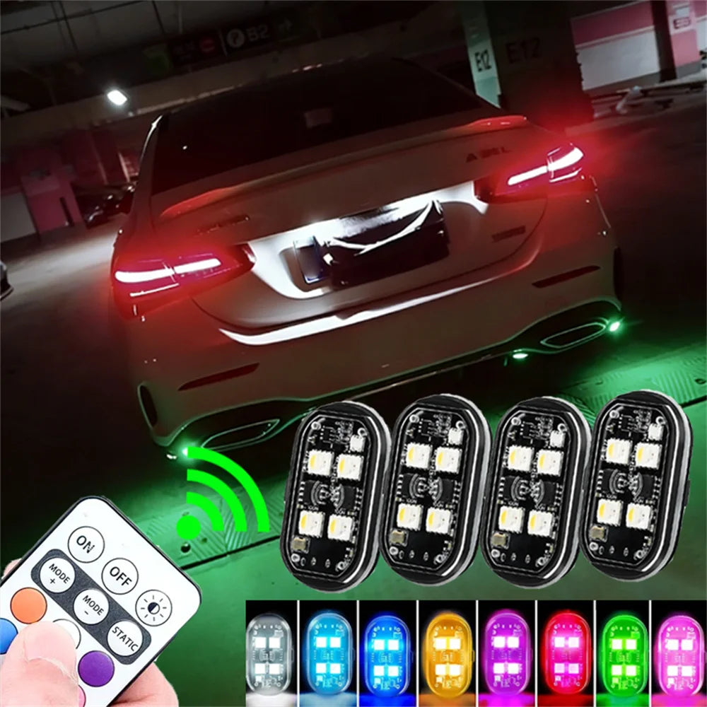 Wireless RGB LED Strobe Warning Light for Vehicles