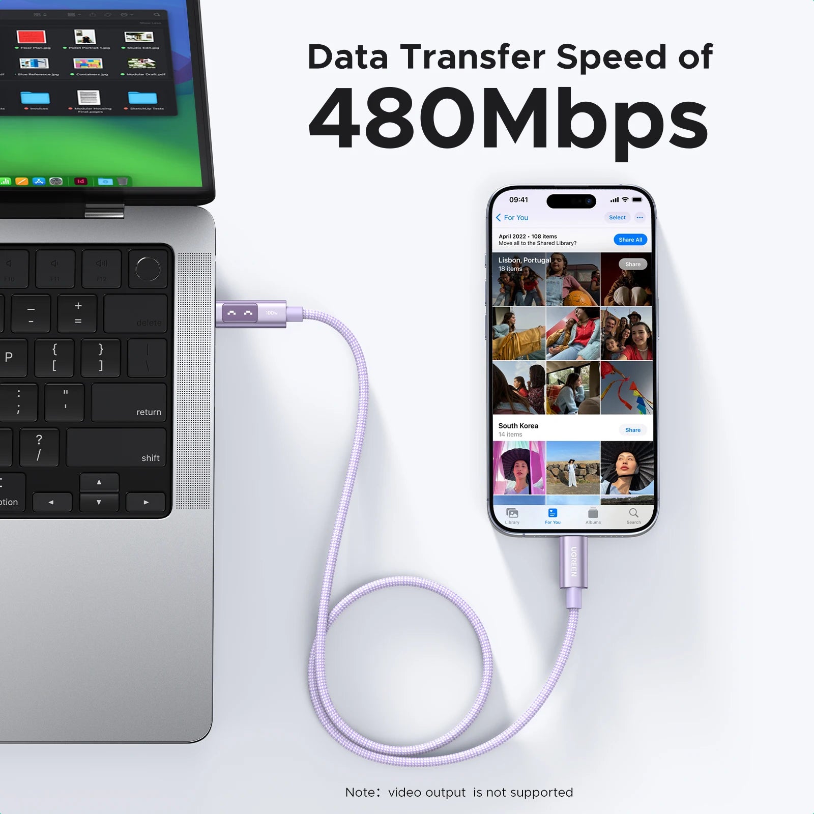 100W USB-C to USB-C Fast Charging and Data Sync Cable - 11