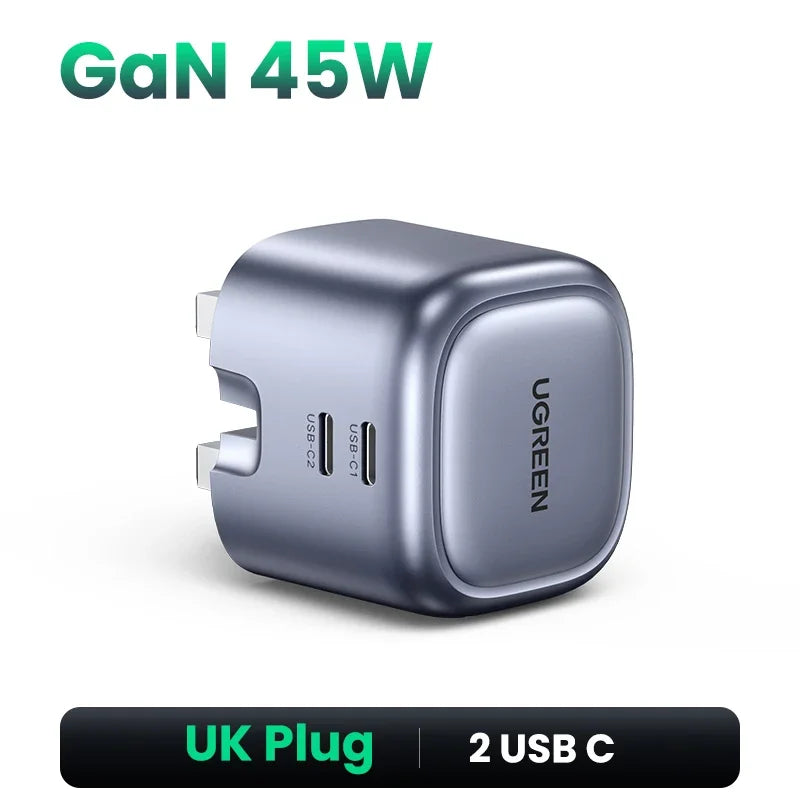 45W Dual USB-C GaN Fast Wall Charger for Smartphones and Tablets - 25