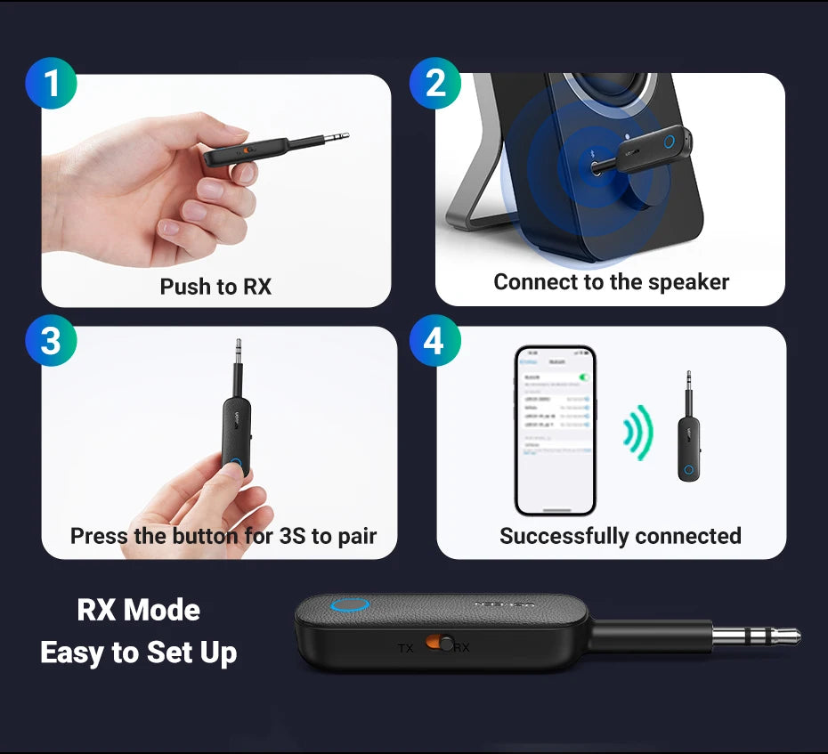 2-in-1 Bluetooth 5.0 Transmitter and Receiver Adapter - 25