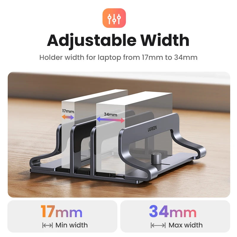 Triple-Slot Vertical Aluminum Laptop and Tablet Stand