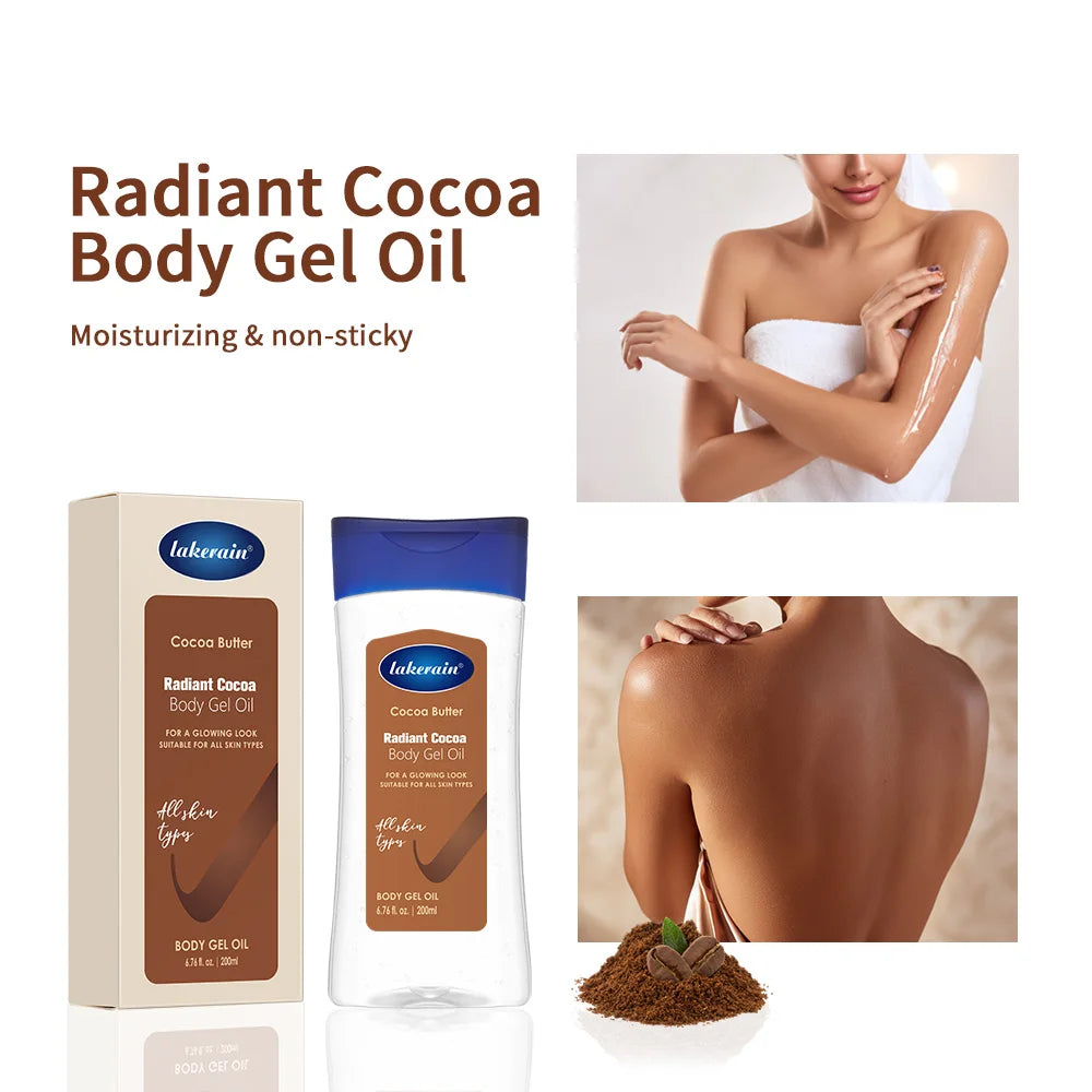 Radiant Cocoa Butter Body Gel Oil for Hydrated Glowing Skin