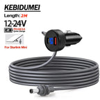 3M 12V 24V Car Power Adapter for Starlink Mini with USB PD QC Charger