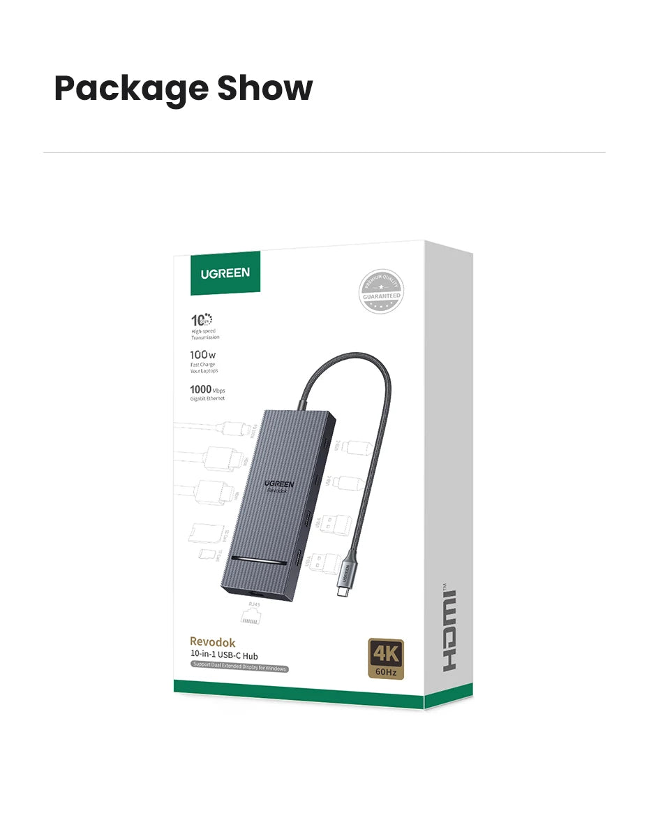 10-in-1 USB-C Docking Station with Dual 4K 60Hz HDMI and 100W PD - 25