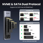 Dual Protocol M.2 NVMe and SATA SSD External Enclosure 20Gbps