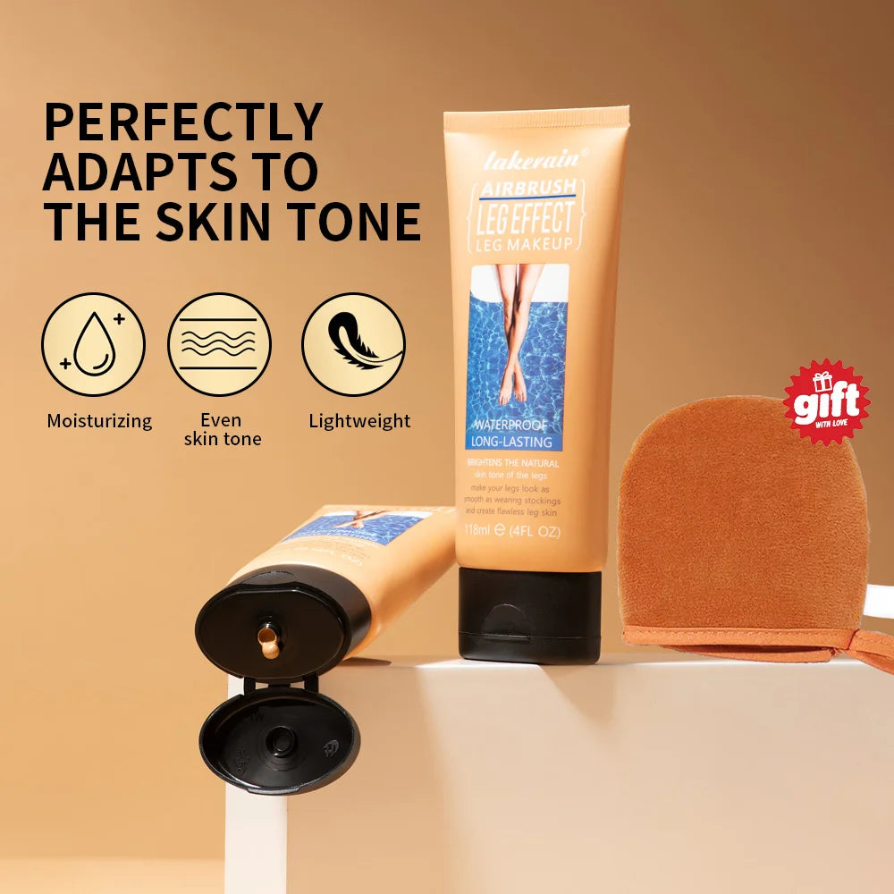 Waterproof Leg Makeup Foundation with Application Glove