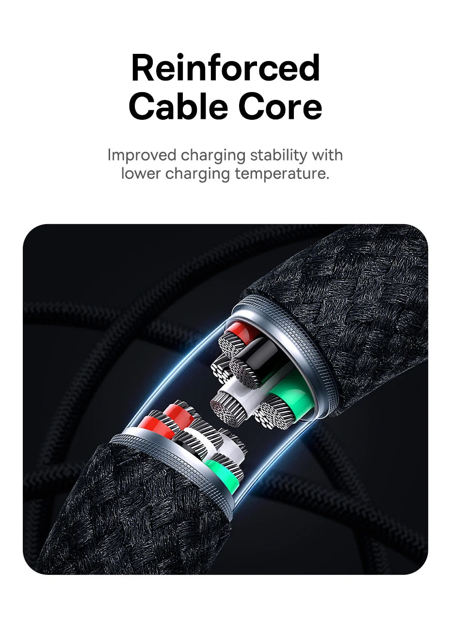100W USB-C Fast Charging Data Cable for Smartphones and Tablets
