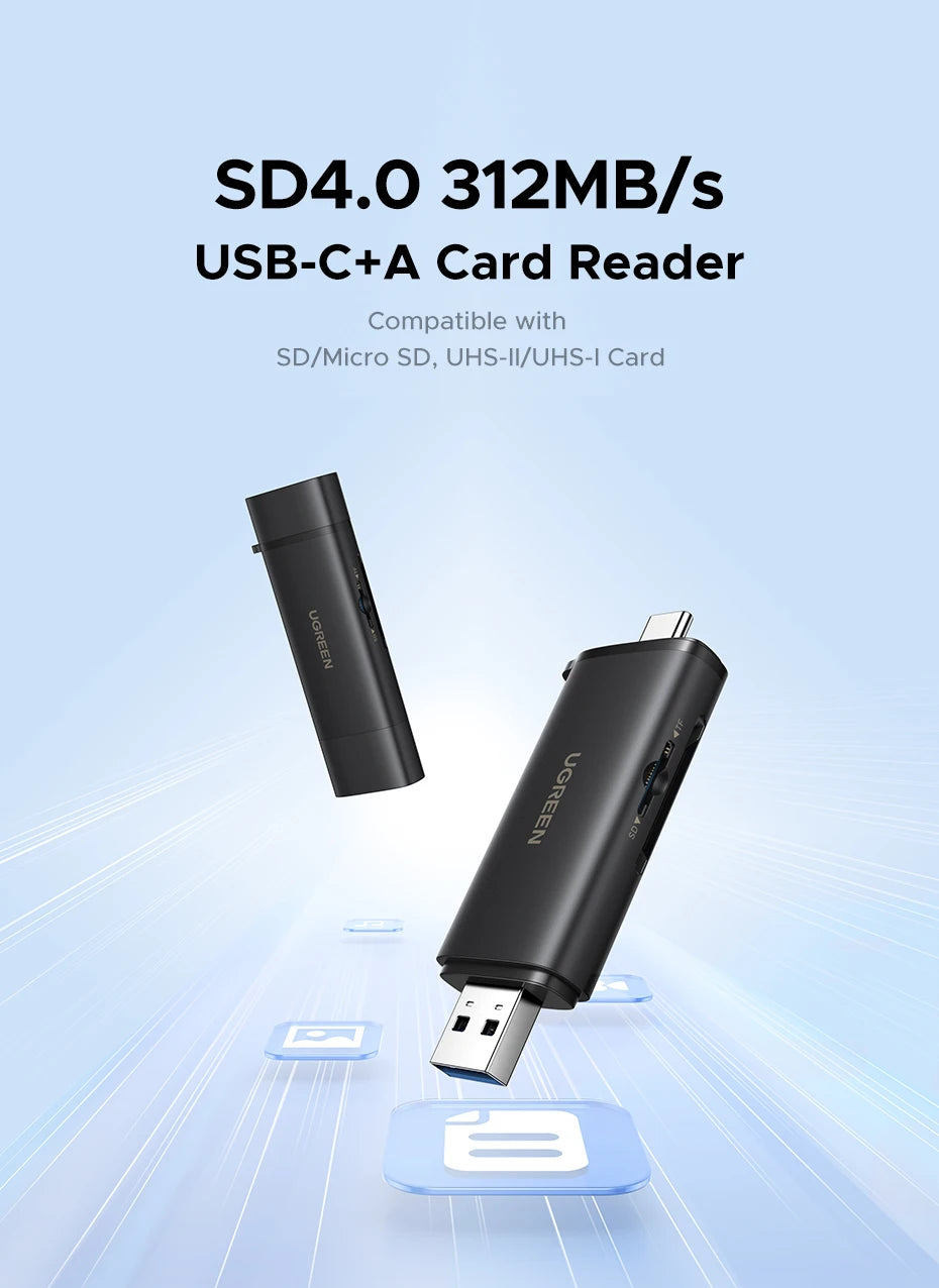 USB-C and USB 3.0 SD 4.0 Memory Card Reader