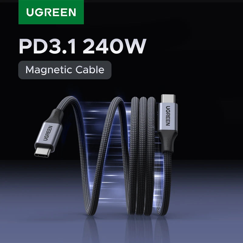 240W Magnetic USB-C Fast Charging and Data Sync Cable