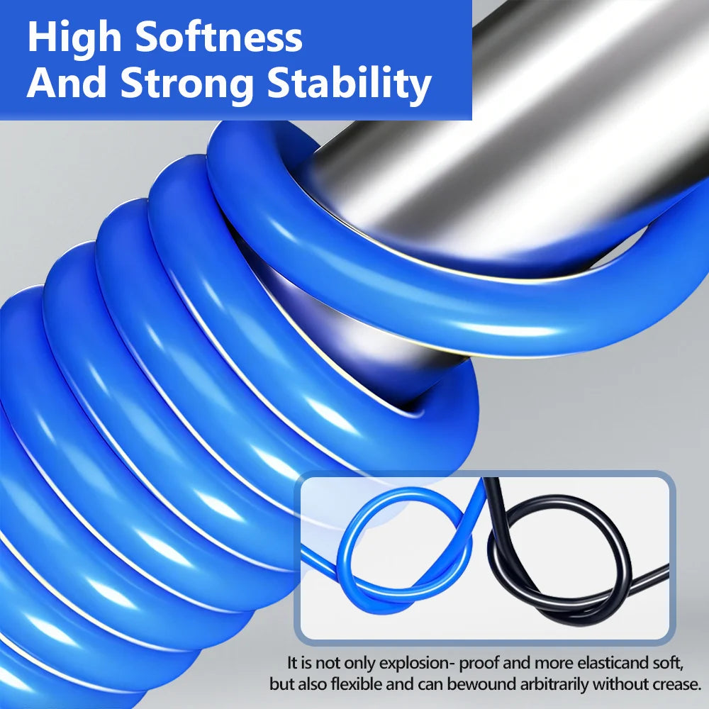 Flexible Pneumatic PU Air Hose with Quick-Connect Fittings - 4