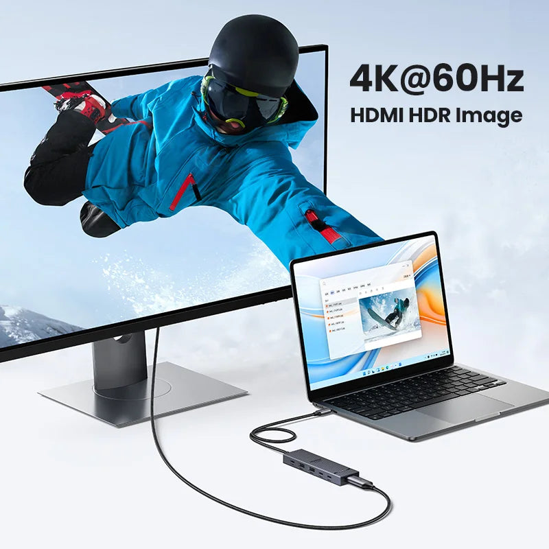 6-in-1 USB-C Docking Station with 4K 60Hz HDMI and 10Gbps Data Transfer