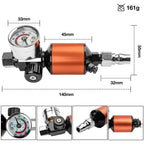 In-Line Air Pressure Regulator and Water Filter for Spray Guns