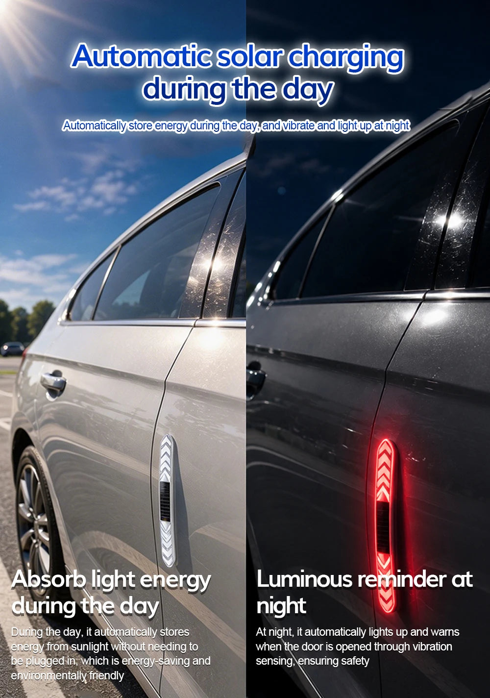 Solar LED Car Door Anti-Collision Warning Light