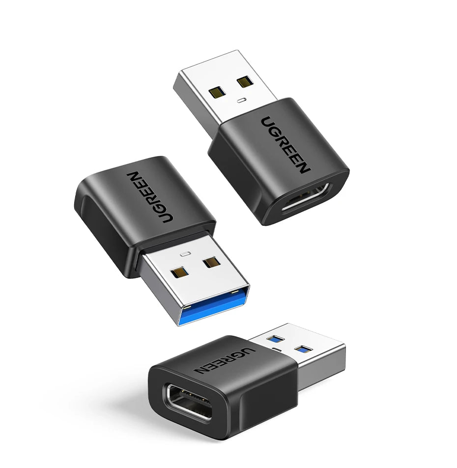 USB-A Male to USB-C Female OTG Adapter for Data and Charging