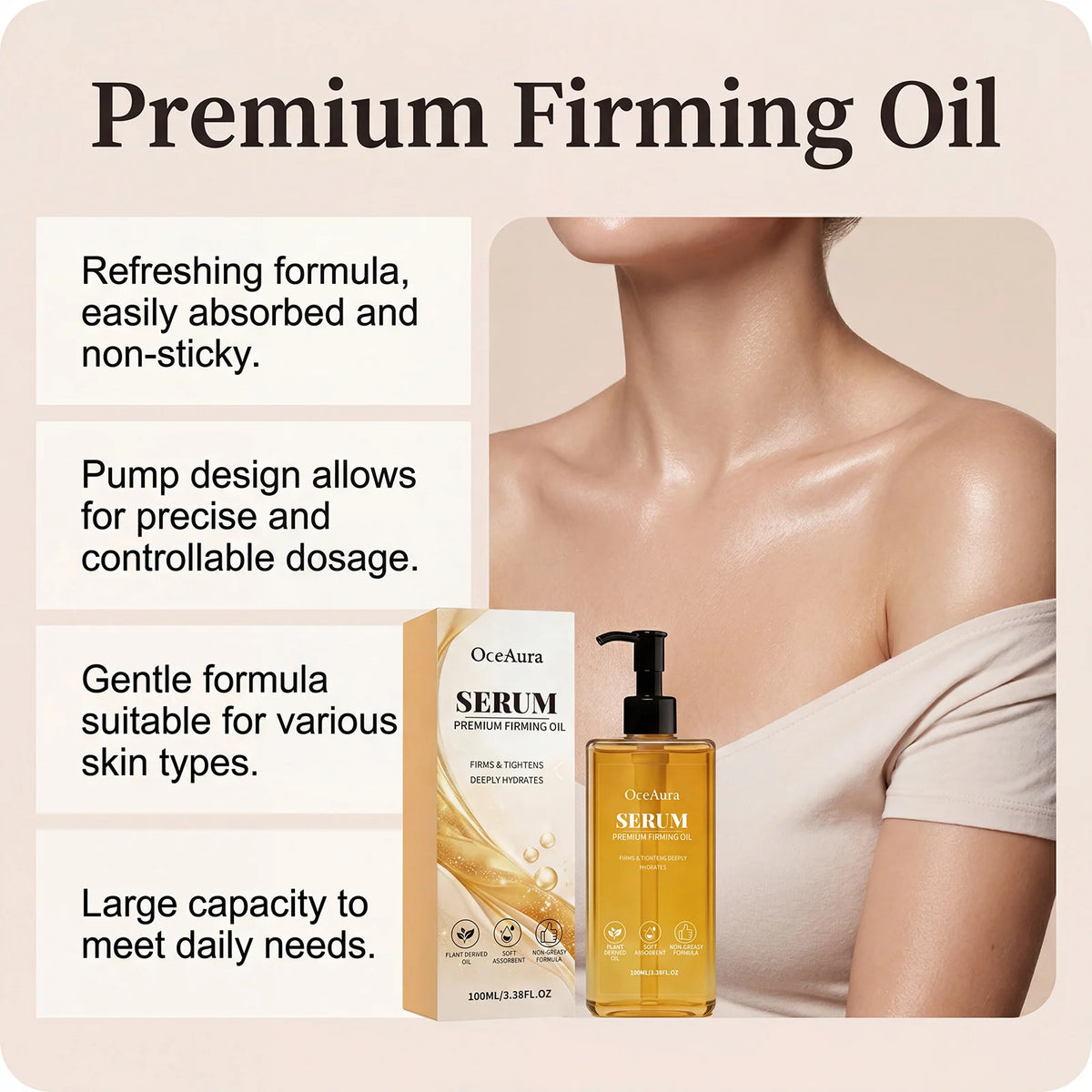 Firming Body Oil for Skin Tightening and Hydration