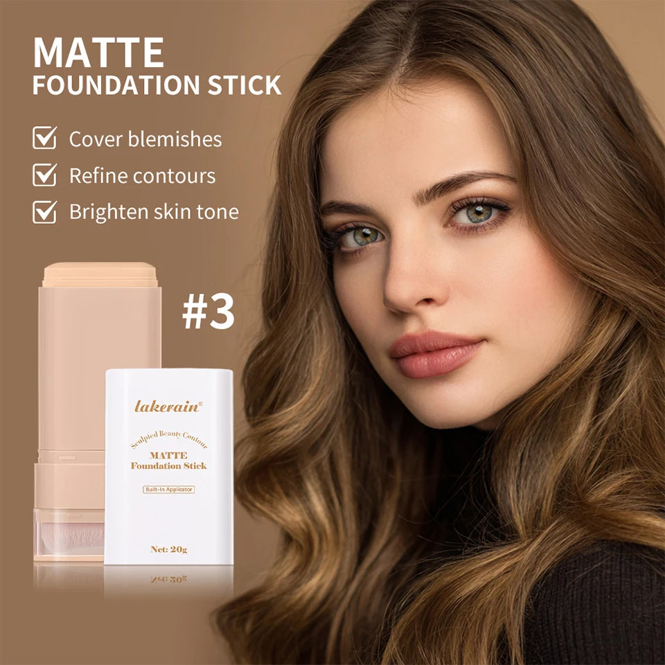 Matte Foundation Stick with Built-in Brush