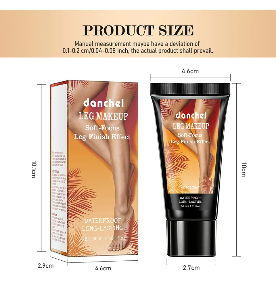 Waterproof Leg and Body Foundation with Application Glove