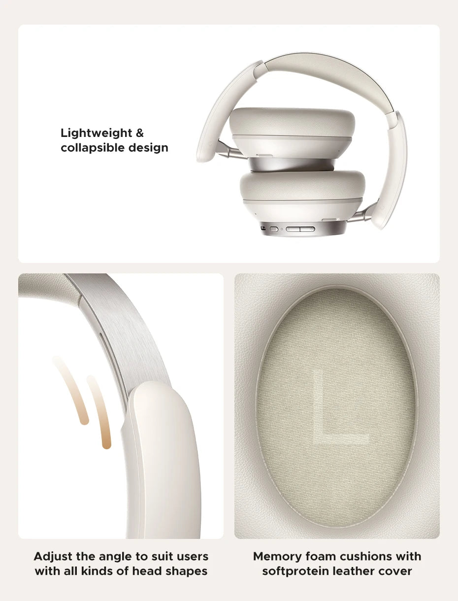 Wireless Noise-Cancelling Headphones with 120H Playtime