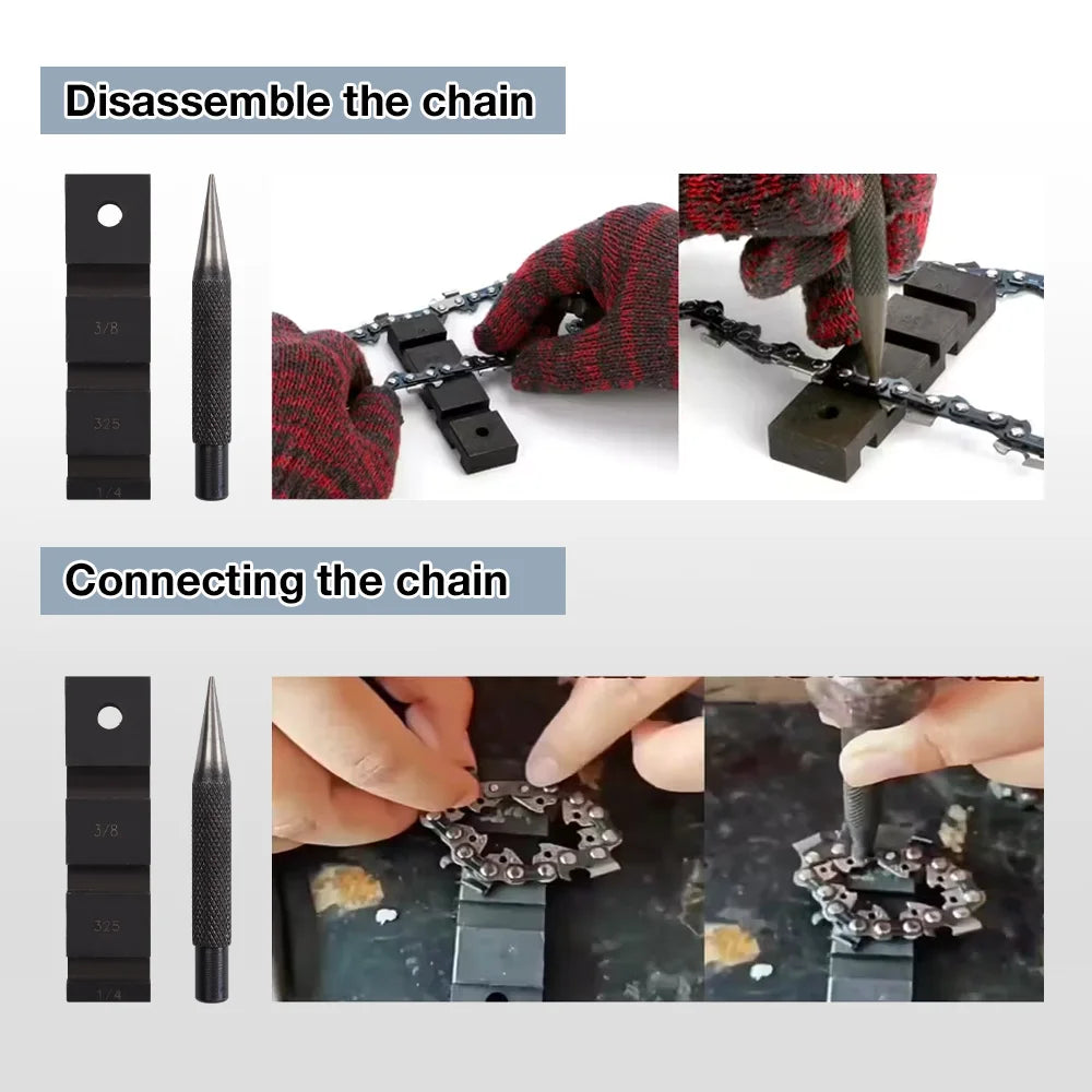 Chainsaw Chain Repair and Mending Tool Kit - 8