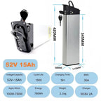 48V/52V Replacement Lithium Battery for Folding Electric Bikes