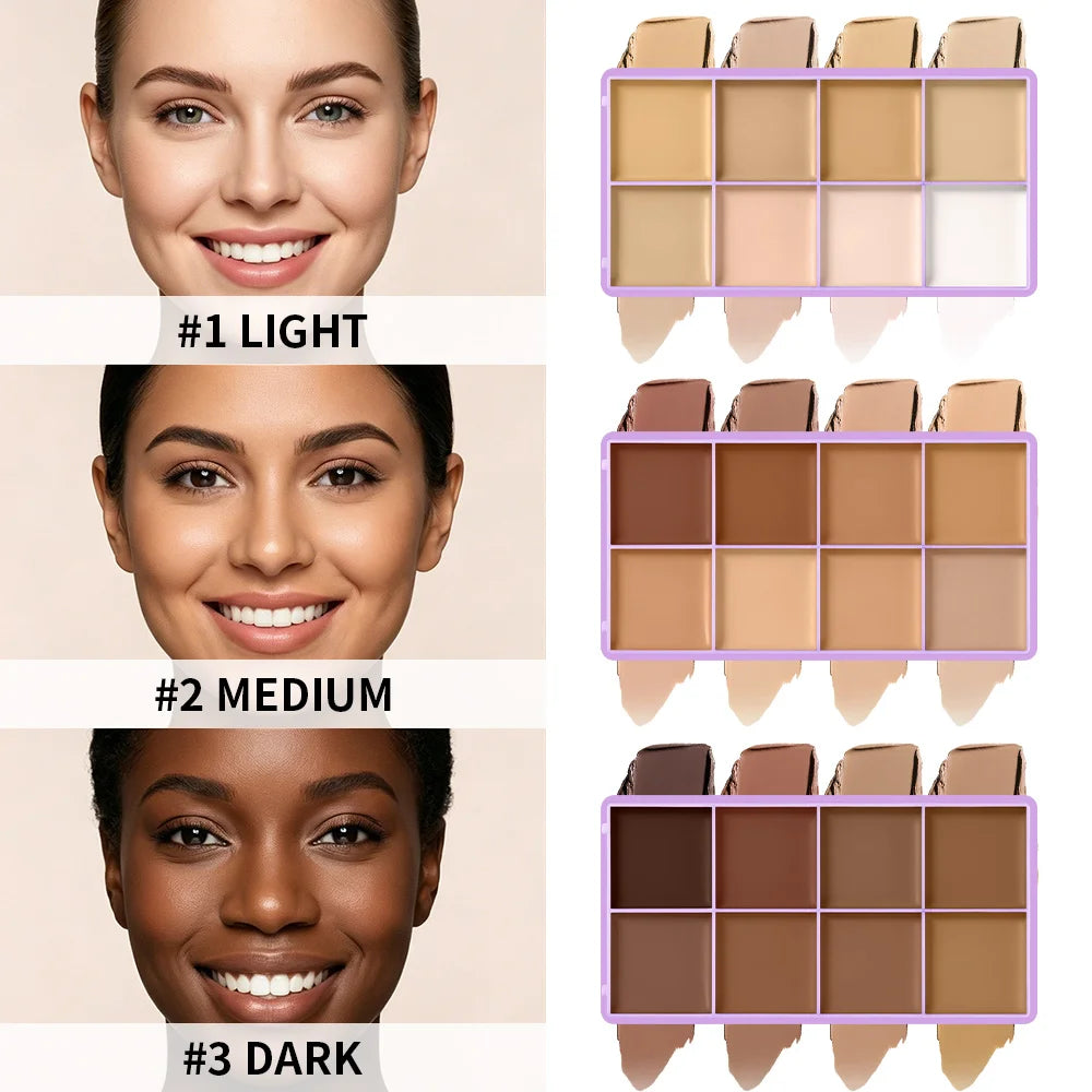 8-Shade Cream Concealer and Contouring Palette
