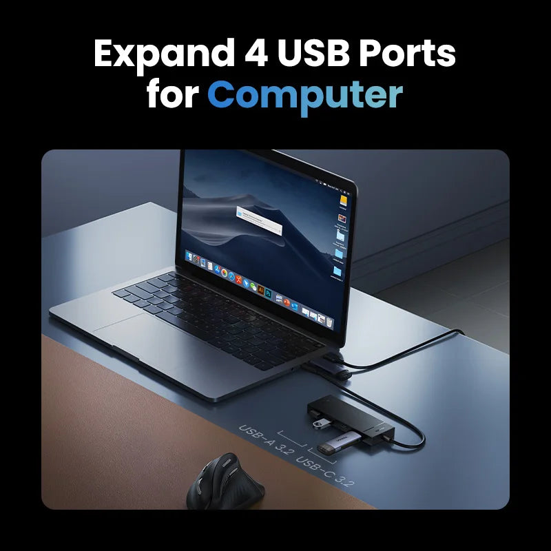 4-Port USB-C 3.2 Gen 2 Hub 10Gbps Multiport Adapter - 4