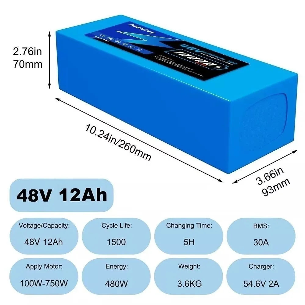 48V Lithium-Ion Battery Pack for Electric Bikes and Scooters