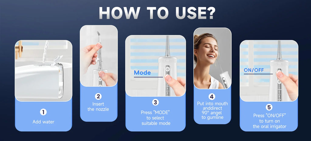 Portable Electric Water Flosser and Scalp Massager Set