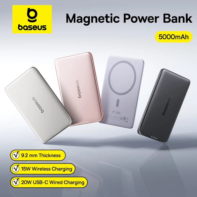5000mAh Magnetic Wireless Power Bank for Smartphone Fast Charging