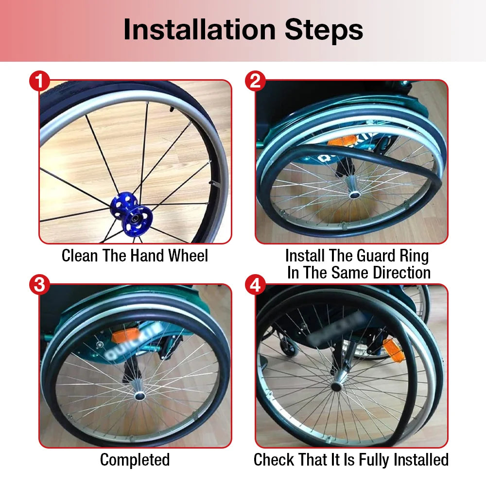 Non-Slip Silicone Wheelchair Hand Rim Covers for 24-Inch Wheels - 6