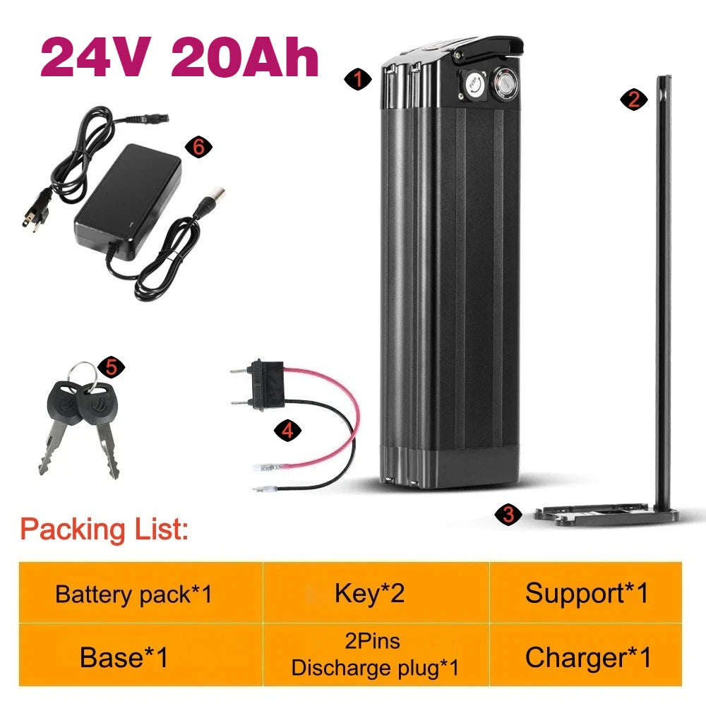 Silverfish E-Bike Lithium Battery Pack for 36V 48V Electric Bicycles