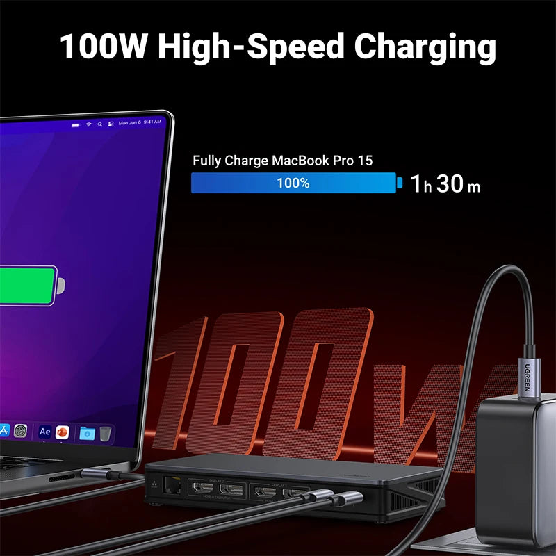 9-in-1 USB-C Docking Station with 4K Triple Display and 100W PD