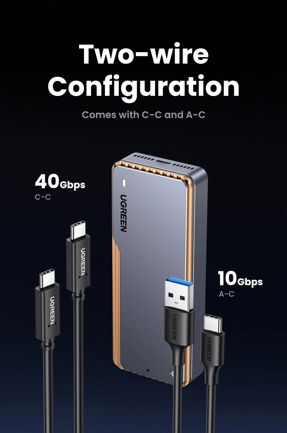 40Gbps USB4 NVMe M.2 SSD Enclosure with Aluminum Cooling Case - 14