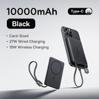 10000mAh Magnetic Wireless Power Bank with Built-in Fast Charge Cable