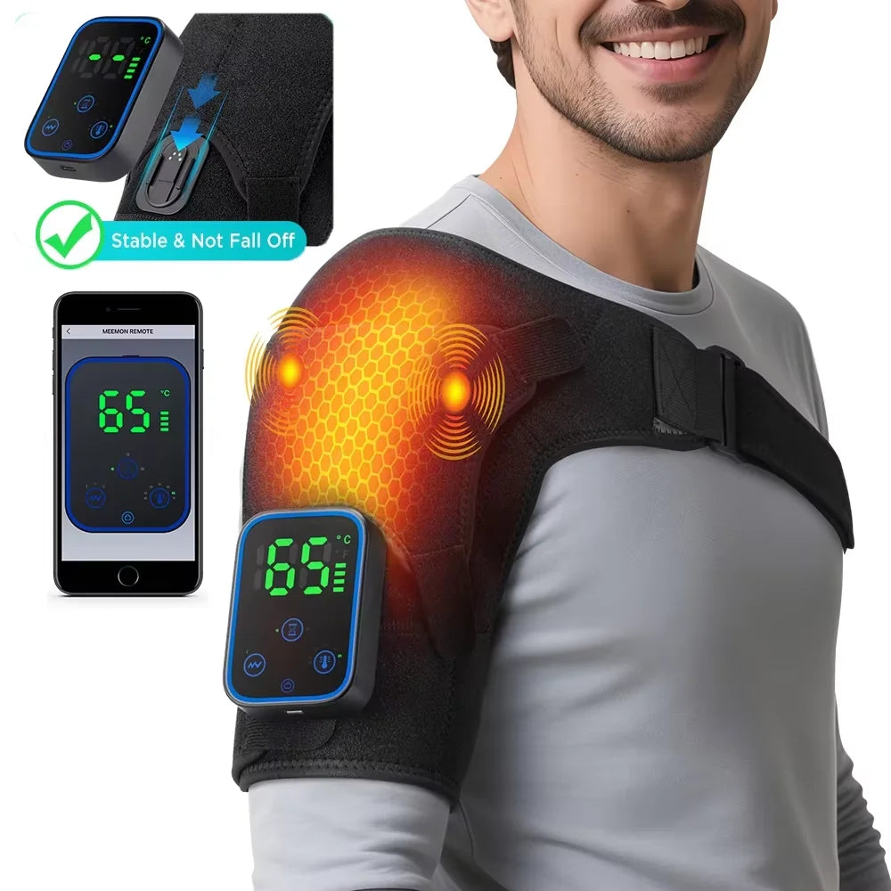 Cordless Heated Shoulder Massage Brace with App Control