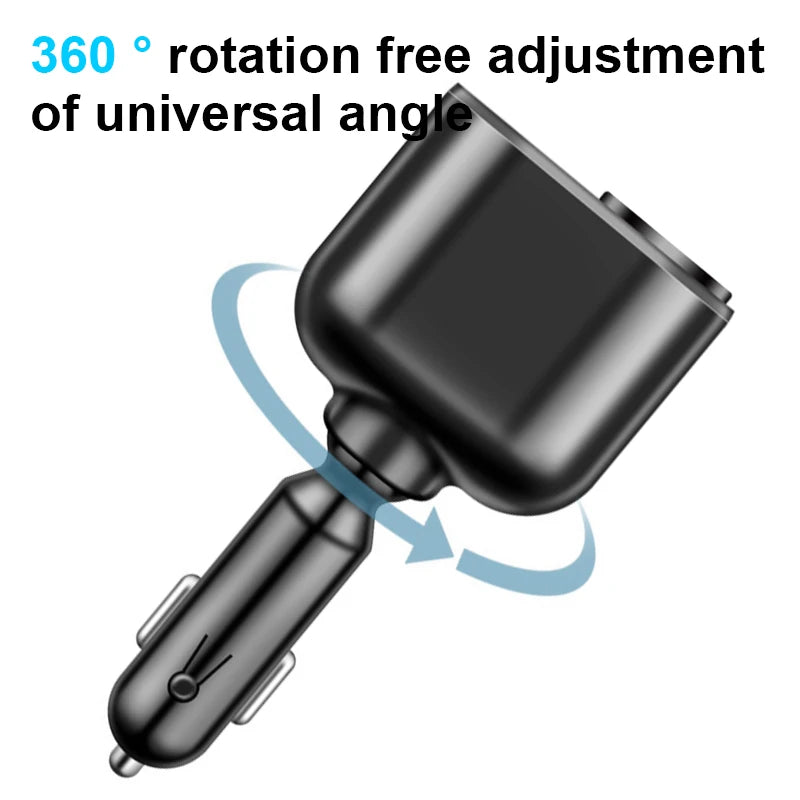 120W 4-in-1 Fast Car Charger with Dual USB and Type-C