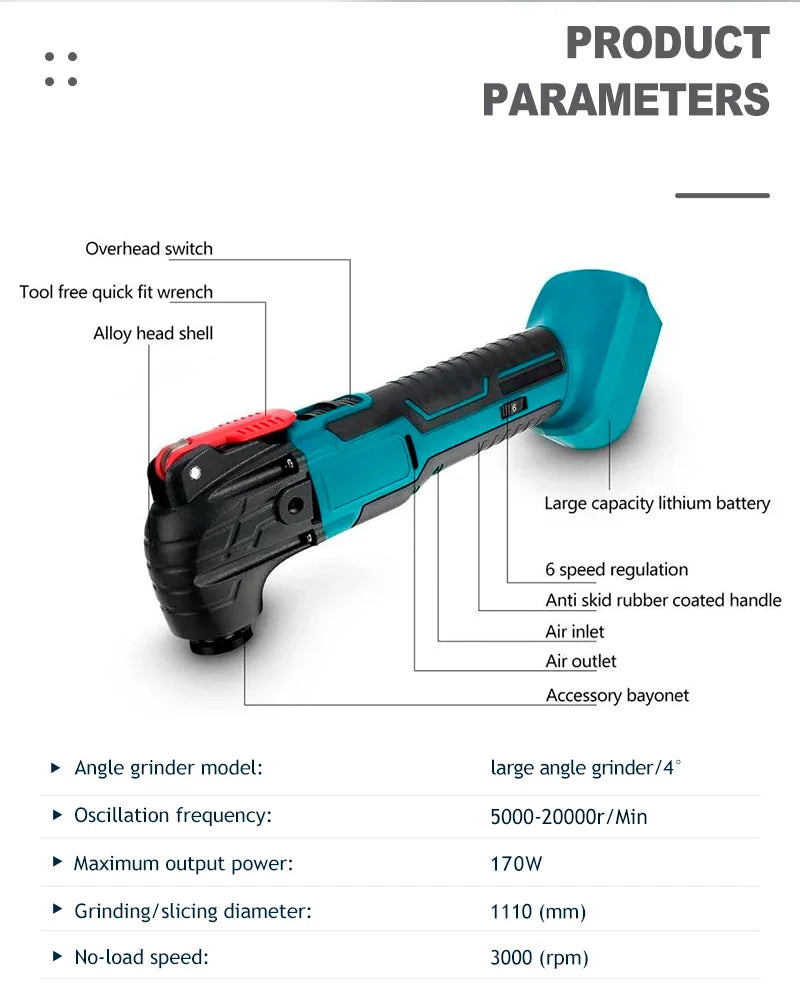 Cordless Oscillating Multi-Tool for Woodworking and Home DIY