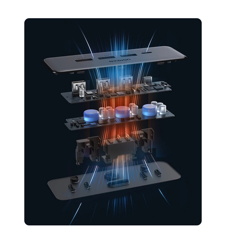 8-in-1 Compact Desktop Power Strip with USB-C Fast Charger