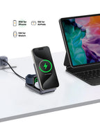 3-in-1 Magnetic Wireless Charging Stand for iPhone and Apple Watch