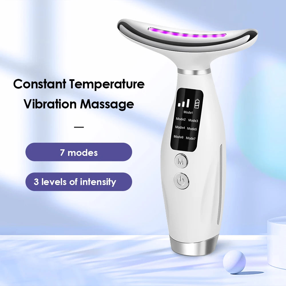 LED Face and Neck Skin Tightening Massage Device