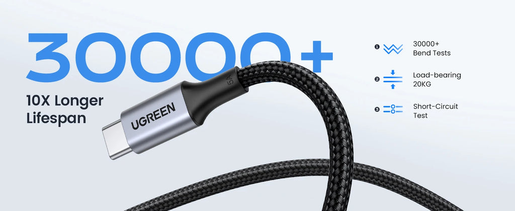 100W USB-C to USB-C Fast Charging Cable for Laptops and Smartphones