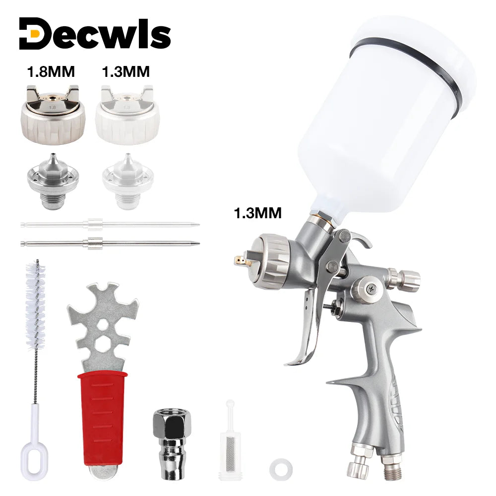 Professional RP Gravity Feed Air Paint Spray Gun 1.3mm/1.8mm