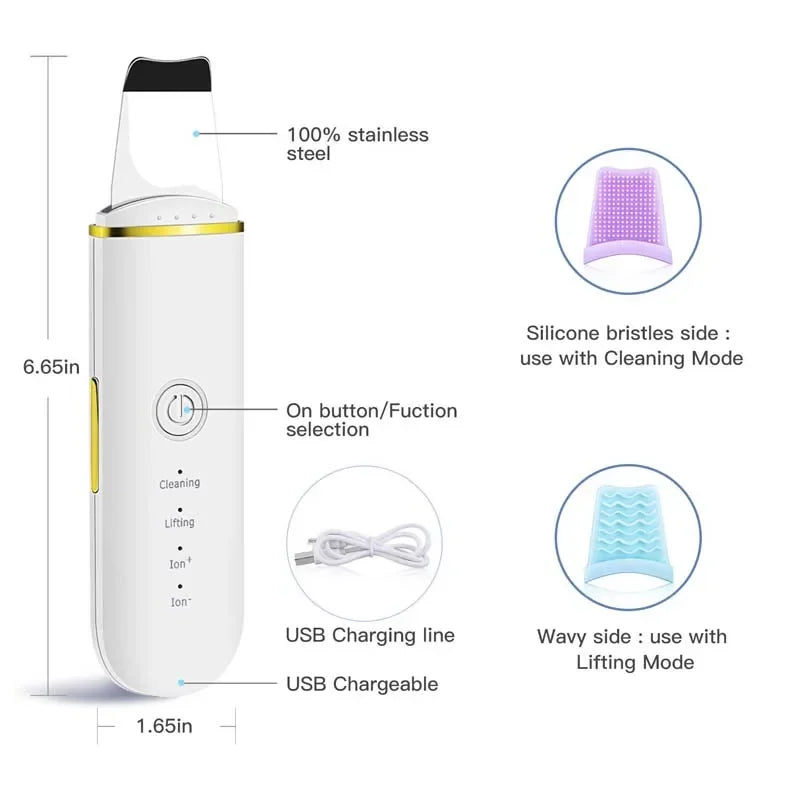 Ultrasonic Face Spatula and Pore Cleaning Tool